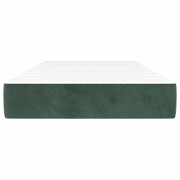 vidaXL Pocketveringmatras medium 90x220x20 cm fluweel donkergroen
