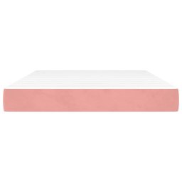 vidaXL Pocketveringmatras medium 140x210x20 cm fluweel roze