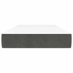 vidaXL Pocketveringmatras medium 90x220x20 cm fluweel donkergrijs