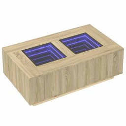 vidaXL Salontafel met Infinity LED 116x69x40 cm sonoma eikenkleurig