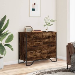 vidaXL Ladekast 91x35,5x74,5 cm bewerkt hout gerookt eikenkleurig