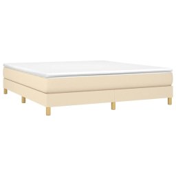 vidaXL Boxspring bed stof crèmekleurig 160x200 cm
