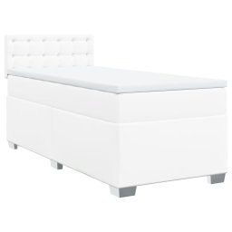 vidaXL Boxspring met matras kunstleer wit 80x200 cm