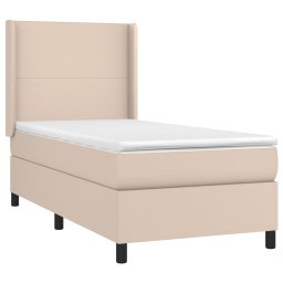 vidaXL Boxspring met matras kunstleer cappuccinokleurig 90x200 cm