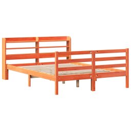 vidaXL Bed met matras massief grenenhout wasbruin 140x190 cm