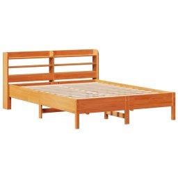 vidaXL Bed met matras massief grenenhout wasbruin 140x190 cm