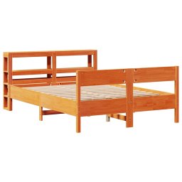 vidaXL Bed met matras massief grenenhout wasbruin 140x190 cm