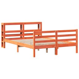 vidaXL Bed met matras massief grenenhout wasbruin 140x190 cm