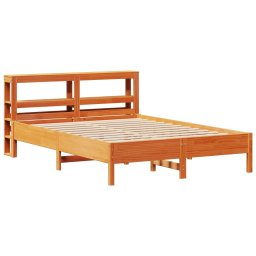 vidaXL Bed met matras massief grenenhout wasbruin 140x190 cm
