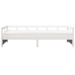 vidaXL Slaapbank met matras 90x200 cm massief grenenhout wit