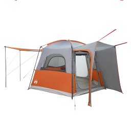 vidaXL Autotent 4-persoons waterdicht grijs en oranje