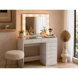 Make-up tafel JESSIE DELUXE 7 lades wit