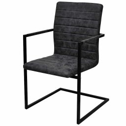 vidaXL Eetkamerstoelen 6 st kunstleer zwart