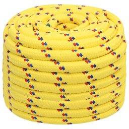 vidaXL Boottouw 20 mm 100 m polypropyleen geel