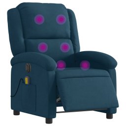 vidaXL Massagestoel elektrisch verstelbaar fluweel blauw