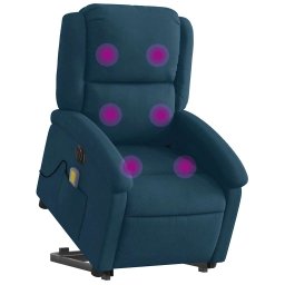 vidaXL Sta-op-massagestoel elektrisch verstelbaar fluweel blauw
