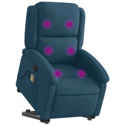 vidaXL Sta-op-massagestoel verstelbaar fluweel blauw