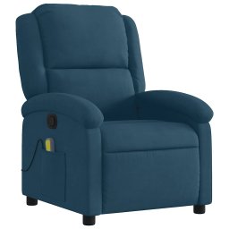 vidaXL Massagestoel verstelbaar fluweel blauw