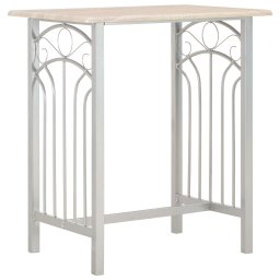 vidaXL 3-delige Barset hout en staal