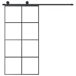 vidaXL Schuifdeur met beslag 102,5x205 cm ESG-glas en aluminium
