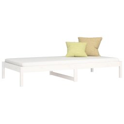 vidaXL Slaapbank zonder matras 90x200 cm massief grenenhout wit