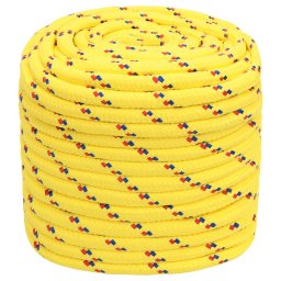 vidaXL Boottouw 18 mm 100 m polypropyleen geel
