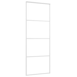 vidaXL Schuifdeur 76x205 cm ESG-glas en aluminium wit