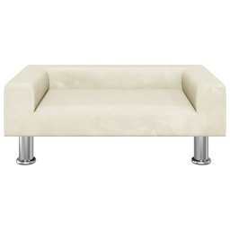 vidaXL Kinderbank 70x45x26,5 cm fluweel crèmekleurig
