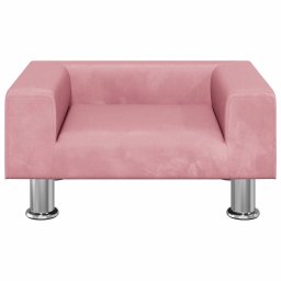 vidaXL Kinderbank 50x40x26,5 cm fluweel roze