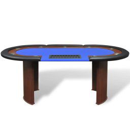 vidaXL Pokertafel voor 10 personen met dealervak en fichebak blauw