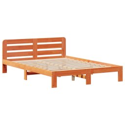 vidaXL Bed met matras massief grenenhout wasbruin 140x190 cm