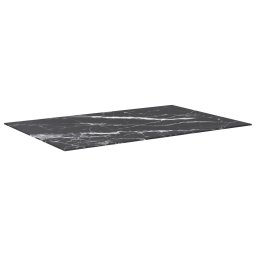 vidaXL Tafelblad 100x62 cm 8 mm gehard glas met marmeren design zwart