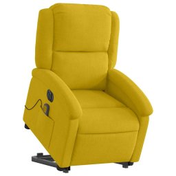 vidaXL Sta-op-massagestoel elektrisch verstelbaar fluweel geel