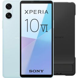 Sony Xperia 10 VI 128GB Blauw 5G + Sony Back Cover Zwart met Standaard