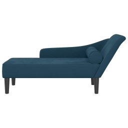vidaXL Chaise longue met kussens fluweel blauw