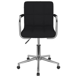 vidaXL Eetkamerstoel draaibaar stof zwart