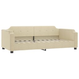 vidaXL Slaapbank met matras 90x200 cm stof crèmekleurig