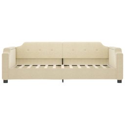 vidaXL Slaapbank 90x200 cm stof crèmekleurig