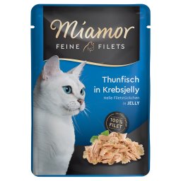 6x100g Fijne Filets Tonijn in Krab gelei Miamor Kattenvoer