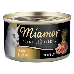 24x100g tonijn & kaas in gelei Miamor natvoer voor katten