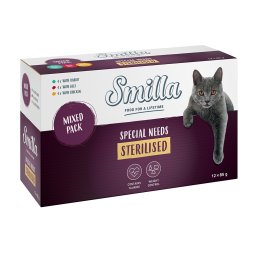 12x85g Sterilised Mix (Rund, Kip & Konijn) Fresh Pouch Smilla Kattenvoer