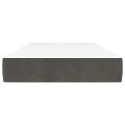 vidaXL Pocketveringmatras medium 120x190x20 cm fluweel donkergrijs