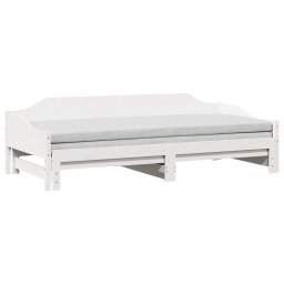 vidaXL Slaapbank met onderschuifbed 90x190 cm massief grenenhout wit