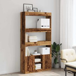vidaXL Hoge kast 92x33x180 cm bewerkt hout oud houtkleurig