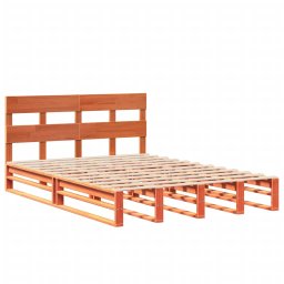 vidaXL Bed met matras massief grenenhout wasbruin 140x190 cm