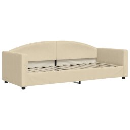 vidaXL Slaapbank met matras 80x200 cm stof crèmekleurig