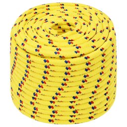 vidaXL Boottouw 14 mm 25 m polypropyleen geel