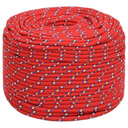 vidaXL Boottouw 8 mm 50 m polypropyleen rood