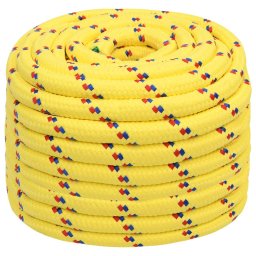 vidaXL Boottouw 20 mm 25 m polypropyleen geel