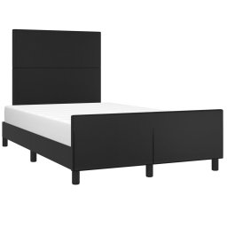 vidaXL Bedframe met hoofdbord kunstleer zwart 120x200 cm
